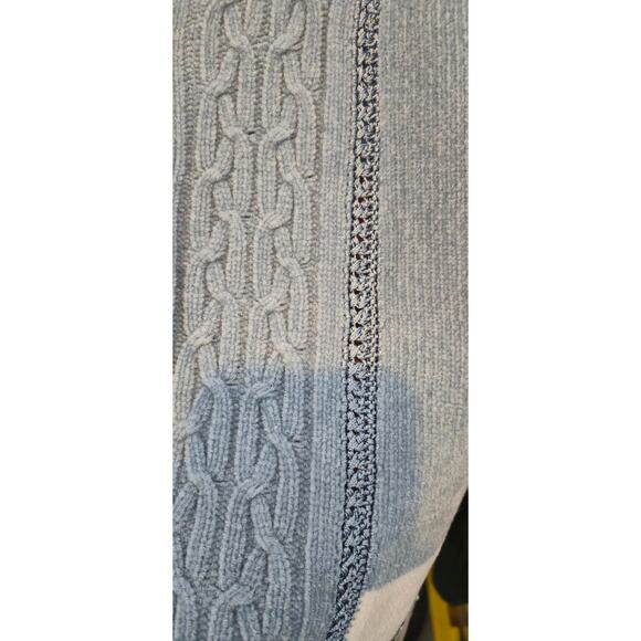 Jenny Vintage embroidered floral cardigan Grandmacore sweater blue Size Medium - Picture 8 of 9
